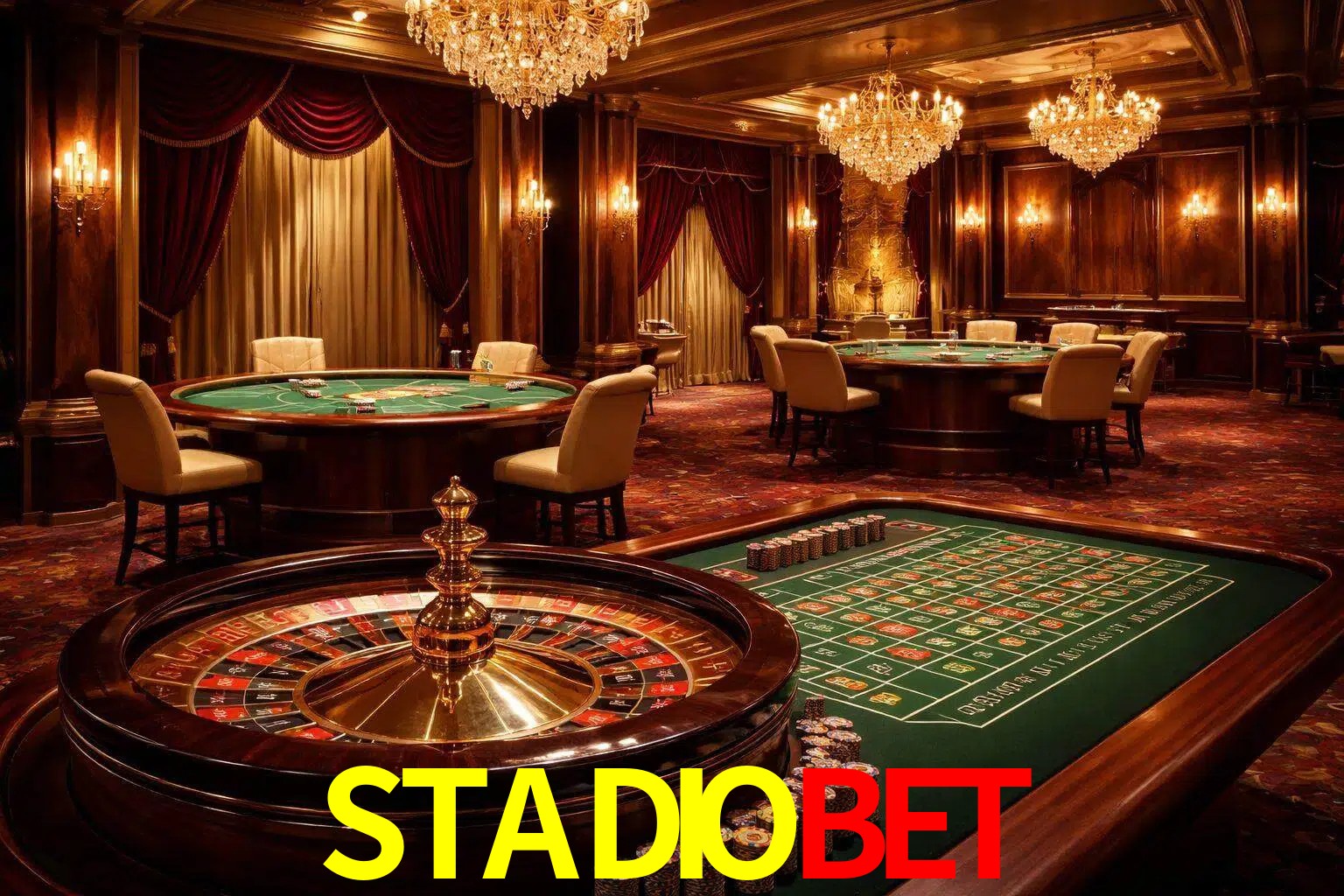 Una escena premium de mesa de casino en vivo con cartas, elementos de ruleta y un ambiente pulido de estudio de transmisión.